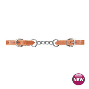 5/8" Harness Leather 3" Chain Curb Strap