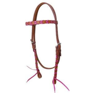 PINK LACED BROW BAND HEADSTALL