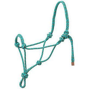Weaver Diamond Braid Rope Halter - Teal/Gray/Orange
