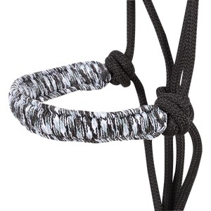 Braided Rope Halter with Lead - Black Camo